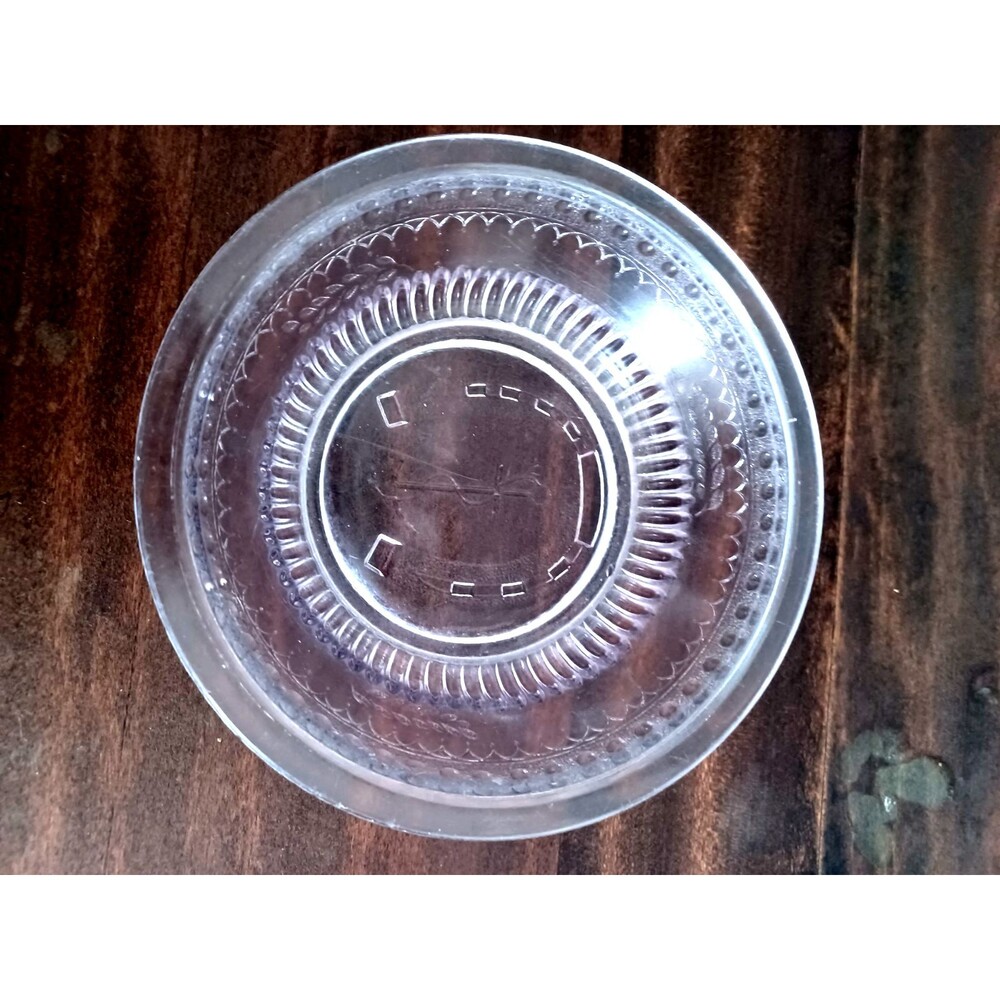 Antique Late 1880's Glass Amethyst Bowl Adams & Co Horseshoe Anchor Prayer Rug